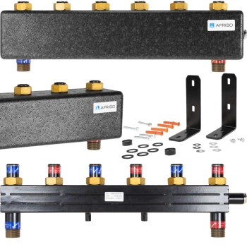 AFRISO KSV 90-3 HW – rozdzielacz ze sprzęgłem hydraulicznym do grup pompowych BPG, 3 obiegi, do 50 kW