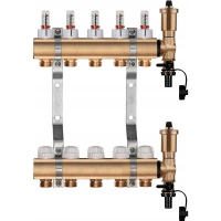 Rozdzielacz do ogrzewania podłogowego – 5 sekcji (mosiężny)