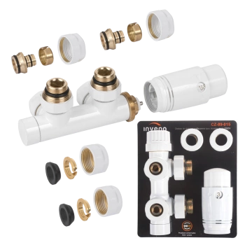 Invena Duoplex PROV – zestaw do dolnego podłączenia 50 mm biały