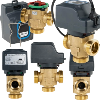 AFRISO AZV 844 – zawór strefowy 3-drogowy DN25 (G1¼) Kvs 11 z siłownikiem 230 V