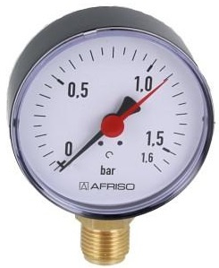 AFRISO Manometr radialny / dolny - 1,6 bar (tarcza 80mm)