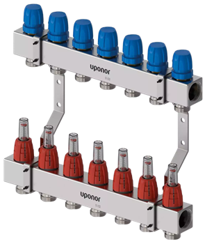 UPONOR Rozdzielacz do podłogówki nierdzewny - 7 (bez odpowietrzników i spustów)