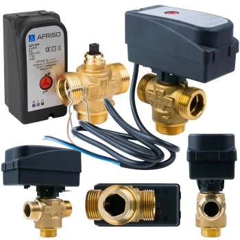 Zawór strefowy 3-drogowy przełączający AFRISO AZV 643 DN25 Kvs 8 idealny do pomp ciepła i instalacji CO