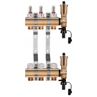 Rozdzielacz do ogrzewania podłogowego – 3 sekcje (mosiężny)